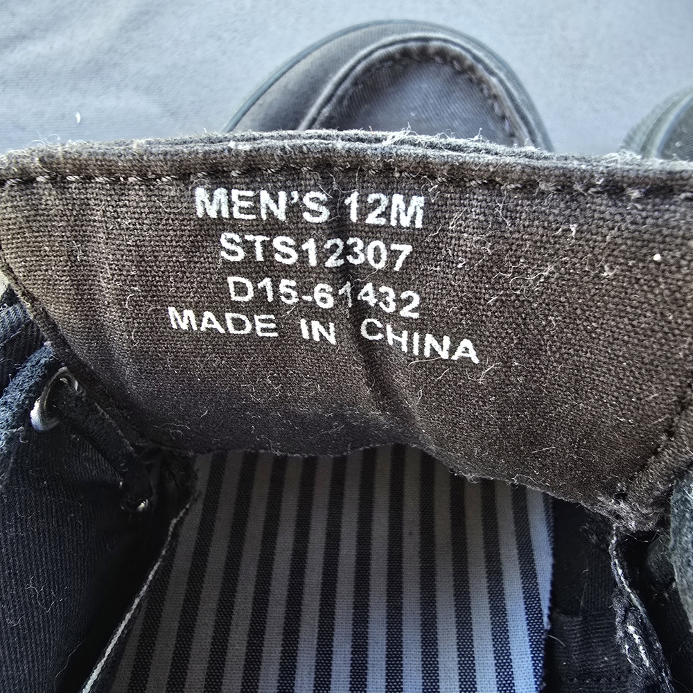 Sperry Mens Black Canvas Boat Shoes 12 - Picture 9 of 9